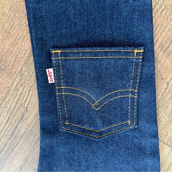 RARE Vintage 70s Levi’s Denim Jean Christmas Stocking Sock Indigo Blue USA - Picture 2 of 13